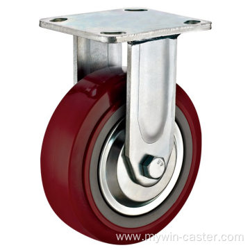 8'' Plate Heavy Duty PU Industrial Caster with PP Core With Total brake